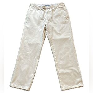 Peter Miller Sz 34 Crown Pima Ivory Crème Soft Thick Cotton Chinos EUC